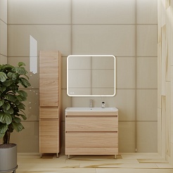 Style Line Мебель для ванной напольная Атлантика 90, Люкс ясень перламутр, PLUS – фотография-2